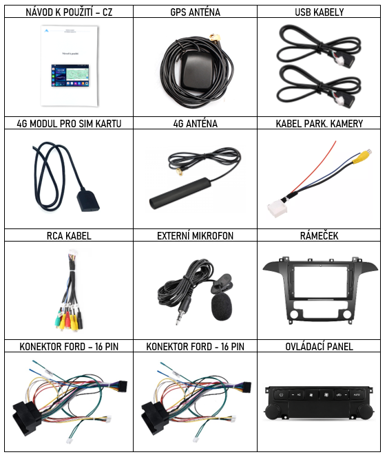 CZ_Příslušenství pro Everest EVE+EVT chytré autorádio Ford S-Max auto AC evtech.cz